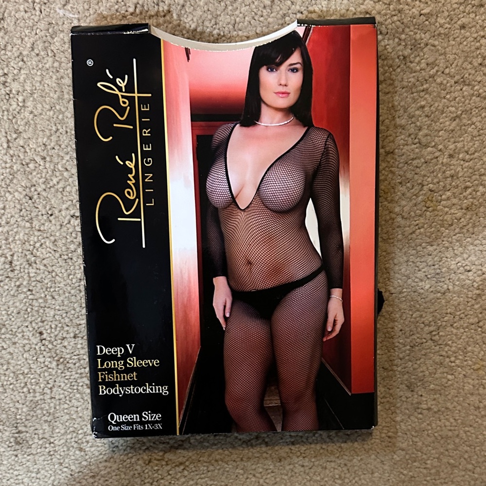 René Rofé Black Fishnet Bodystocking